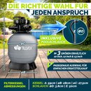 tillvex� Sandfilter Pool ohne Pumpe + 400g Filterb�lle bis 21m� (21.000 Liter) Pools | Filterkessel Poolfilter inkl. Adapter �32-38mm | Sandfilterkessel mit 7-Wege-Ventil, Manometer & Saugschlauch