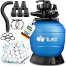 tillvex� Sandfilter Pool ohne Pumpe + 800g Filterb�lle bis 35m� (35.000 Liter) Pools | Filterkessel Poolfilter inkl. Adapter �32-38mm | Sandfilterkessel mit 7-Wege-Ventil, Manometer & Saugschlauch