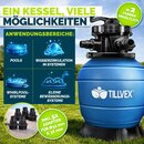 tillvex� Sandfilter Pool ohne Pumpe + 800g Filterb�lle bis 35m� (35.000 Liter) Pools | Filterkessel Poolfilter inkl. Adapter �32-38mm | Sandfilterkessel mit 7-Wege-Ventil, Manometer & Saugschlauch