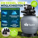 tillvex� Sandfilter Pool ohne Pumpe + 1200g Filterb�lle bis 50m� (50.000 Liter) Pools | Filterkessel Poolfilter inkl. Adapter �32-38mm | Sandfilterkessel mit 7-Wege-Ventil, Manometer & Saugschlauch