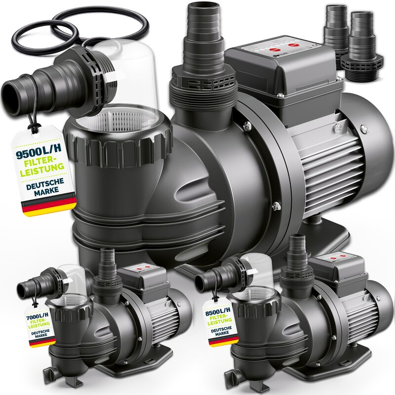 tillvex� Filterpumpe Pool mit und ohne Timer | Schwimmbadpumpe F�rderh�he max. 10m | Poolfilter Umw�lzpumpe f�r bis zu 40m� Pools | Poolpumpe selbstansaugend f�r Pools Aufstellpool Spa mit Vorfilter