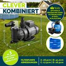 tillvex� Filterpumpe Pool mit Timer 7.000L/h & 250W | Schwimmbadpumpe F�rderh�he max. 7,5m | Poolfilter Umw�lzpumpe f�r 22m� Pools | Poolpumpe selbstansaugend f�r Pools Aufstellpool Spa mit Vorfilter