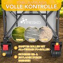 TRESKO� Bollerwagen faltbar 215L mit Bremse | Handwagen klappbar 150kg inkl. Vollgummireifen | Faltbarer Strandwagen Extra Breite All-Terrain-R�der | Transportwagen mit Tragetasche