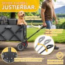 TRESKO� Bollerwagen faltbar 215L mit Bremse | Handwagen klappbar 150kg inkl. Vollgummireifen | Faltbarer Strandwagen Extra Breite All-Terrain-R�der | Transportwagen mit Tragetasche