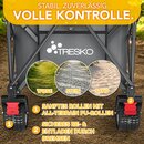 TRESKO� Bollerwagen faltbar 215L mit Bremse | Handwagen klappbar 150kg inkl. Vollgummireifen | Faltbarer Strandwagen Extra Breite All-Terrain-R�der | Transportwagen mit Tragetasche