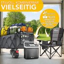 TRESKO� Bollerwagen faltbar 215L mit Bremse | Handwagen klappbar 150kg inkl. Vollgummireifen | Faltbarer Strandwagen Extra Breite All-Terrain-R�der | Transportwagen mit Tragetasche