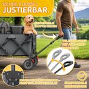 TRESKO� Bollerwagen faltbar 300L mit Bremse | Handwagen klappbar 150kg inkl. Vollgummireifen | Faltbarer Strandwagen mit Extra Breite All-Terrain-R�der | Gartenwagen Transportwagen mit Tragetasche