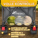 TRESKO� Bollerwagen faltbar 300L mit Bremse | Handwagen klappbar 150kg inkl. Vollgummireifen | Faltbarer Strandwagen mit Extra Breite All-Terrain-R�der | Gartenwagen Transportwagen mit Tragetasche