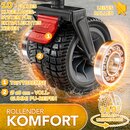 TRESKO� Bollerwagen faltbar 300L mit Bremse Grau | Handwagen klappbar 150kg inkl. Vollgummireifen | Faltbarer Strandwagen mit Extra Breite All-Terrain-R�der | Gartenwagen Transportwagen mit Tragetasche