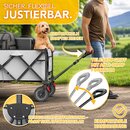 TRESKO� Bollerwagen faltbar 300L mit Bremse Grau | Handwagen klappbar 150kg inkl. Vollgummireifen | Faltbarer Strandwagen mit Extra Breite All-Terrain-R�der | Gartenwagen Transportwagen mit Tragetasche