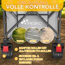 TRESKO� Bollerwagen faltbar 300L mit Bremse Grau | Handwagen klappbar 150kg inkl. Vollgummireifen | Faltbarer Strandwagen mit Extra Breite All-Terrain-R�der | Gartenwagen Transportwagen mit Tragetasche