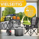TRESKO� Bollerwagen faltbar 300L mit Bremse Grau | Handwagen klappbar 150kg inkl. Vollgummireifen | Faltbarer Strandwagen mit Extra Breite All-Terrain-R�der | Gartenwagen Transportwagen mit Tragetasche
