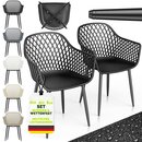 tillvex� Gartenstuhl Set Wetterfest mit Armlehne | Outdoor St�hle bis 120kg belastbar | Gartenst�hle UV-best�ndig | Terrassenstuhl Gartenm�bel Terrasse Balkon Outdoor Garten
