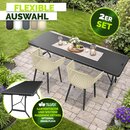 tillvex� Gartenstuhl 2er Set Wetterfest mit Armlehne Beige | Outdoor St�hle bis 120kg belastbar | Gartenst�hle UV-best�ndig | Terrassenstuhl Gartenm�bel Terrasse Balkon Outdoor Garten
