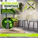 tillvex� Gartenstuhl 2er Set Wetterfest mit Armlehne Beige | Outdoor St�hle bis 120kg belastbar | Gartenst�hle UV-best�ndig | Terrassenstuhl Gartenm�bel Terrasse Balkon Outdoor Garten