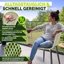 tillvex� Gartenstuhl 2er Set Wetterfest mit Armlehne Beige | Outdoor St�hle bis 120kg belastbar | Gartenst�hle UV-best�ndig | Terrassenstuhl Gartenm�bel Terrasse Balkon Outdoor Garten