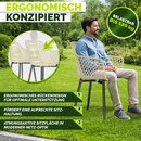 tillvex� Gartenstuhl 2er Set Wetterfest mit Armlehne Beige | Outdoor St�hle bis 120kg belastbar | Gartenst�hle UV-best�ndig | Terrassenstuhl Gartenm�bel Terrasse Balkon Outdoor Garten