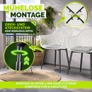 tillvex� Gartenstuhl 2er Set Wetterfest mit Armlehne Wei� | Outdoor St�hle bis 120kg belastbar | Gartenst�hle UV-best�ndig | Terrassenstuhl Gartenm�bel Terrasse Balkon Outdoor Garten