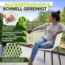 tillvex� Gartenstuhl 6er Set Wetterfest mit Armlehne Wei� | Outdoor St�hle bis 120kg belastbar | Gartenst�hle UV-best�ndig | Terrassenstuhl Gartenm�bel Terrasse Balkon Outdoor Garten