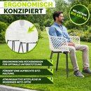 tillvex� Gartenstuhl 6er Set Wetterfest mit Armlehne Wei� | Outdoor St�hle bis 120kg belastbar | Gartenst�hle UV-best�ndig | Terrassenstuhl Gartenm�bel Terrasse Balkon Outdoor Garten