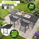 tillvex� Gartenstuhl 2er Set Wetterfest mit Armlehne Anthrazit | Outdoor St�hle bis 120kg belastbar | Gartenst�hle UV-best�ndig | Terrassenstuhl Gartenm�bel Terrasse Balkon Outdoor Garten