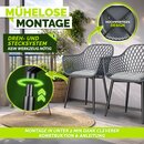 tillvex� Gartenstuhl 2er Set Wetterfest mit Armlehne Anthrazit | Outdoor St�hle bis 120kg belastbar | Gartenst�hle UV-best�ndig | Terrassenstuhl Gartenm�bel Terrasse Balkon Outdoor Garten