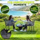 tillvex� Gartenstuhl 2er Set Wetterfest mit Armlehne Anthrazit | Outdoor St�hle bis 120kg belastbar | Gartenst�hle UV-best�ndig | Terrassenstuhl Gartenm�bel Terrasse Balkon Outdoor Garten