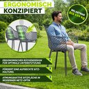 tillvex� Gartenstuhl 2er Set Wetterfest mit Armlehne Anthrazit | Outdoor St�hle bis 120kg belastbar | Gartenst�hle UV-best�ndig | Terrassenstuhl Gartenm�bel Terrasse Balkon Outdoor Garten