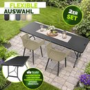 tillvex� Gartenstuhl 2er Set Wetterfest mit Armlehne Taupe | Outdoor St�hle bis 120kg belastbar | Gartenst�hle UV-best�ndig | Terrassenstuhl Gartenm�bel Terrasse Balkon Outdoor Garten