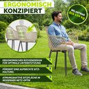 tillvex� Gartenstuhl 2er Set Wetterfest mit Armlehne Taupe | Outdoor St�hle bis 120kg belastbar | Gartenst�hle UV-best�ndig | Terrassenstuhl Gartenm�bel Terrasse Balkon Outdoor Garten