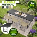 tillvex� Gartenstuhl 6er Set Wetterfest mit Armlehne Taupe | Outdoor St�hle bis 120kg belastbar | Gartenst�hle UV-best�ndig | Terrassenstuhl Gartenm�bel Terrasse Balkon Outdoor Garten