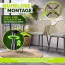 tillvex� Gartenstuhl 6er Set Wetterfest mit Armlehne Taupe | Outdoor St�hle bis 120kg belastbar | Gartenst�hle UV-best�ndig | Terrassenstuhl Gartenm�bel Terrasse Balkon Outdoor Garten
