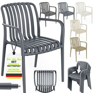 tillvex� Gartenst�hle 2er Set Stapelbar Wetterfest |...