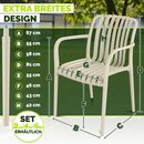 tillvex� Gartenst�hle 2er Set Stapelbar Wetterfest mit Armlehne | Outdoor St�hle bis 120kg belastbar | Gartenst�hle Outdoor | Terrassenstuhl Gartenm�bel Balkon Garten Terrasse