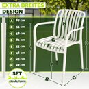 tillvex� Gartenst�hle 2er Set Stapelbar Wetterfest mit Armlehne | Outdoor St�hle bis 120kg belastbar | Gartenst�hle Outdoor | Terrassenstuhl Gartenm�bel Balkon Garten Terrasse