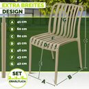 tillvex� Gartenst�hle 2er Set Stapelbar Wetterfest | Outdoor St�hle bis 120kg belastbar | Gartenst�hle Outdoor | Terrassenstuhl Gartenm�bel Balkon Garten Terrasse
