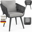 tillvex� Gartenstuhl 1 St�ck Wetterfest mit Armlehne | Outdoor St�hle bis 160kg belastbar | Gartenst�hle UV-best�ndig | Terrassenstuhl Sessel Gartenm�bel Terrasse Balkon Garten