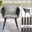 tillvex� Gartenstuhl 1 St�ck Wetterfest mit Armlehne | Outdoor St�hle bis 160kg belastbar | Gartenst�hle UV-best�ndig | Terrassenstuhl Sessel Gartenm�bel Terrasse Balkon Garten