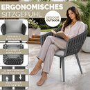 tillvex� Gartenstuhl 1 St�ck Wetterfest mit Armlehne | Outdoor St�hle bis 160kg belastbar | Gartenst�hle UV-best�ndig | Terrassenstuhl Sessel Gartenm�bel Terrasse Balkon Garten
