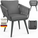 tillvex� Gartenstuhl 1 St�ck Wetterfest mit Armlehne | Outdoor St�hle bis 160kg belastbar | Gartenst�hle UV-best�ndig | Terrassenstuhl Sessel Gartenm�bel Terrasse Balkon Garten