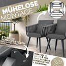 tillvex� Gartenstuhl 1 St�ck Wetterfest mit Armlehne | Outdoor St�hle bis 160kg belastbar | Gartenst�hle UV-best�ndig | Terrassenstuhl Sessel Gartenm�bel Terrasse Balkon Garten