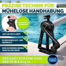 tillvex Pool Aufroller Premium 1,05-6,15 m inkl. Thermometer & B�nder | Aufrollsystem f�r Solarplane | Mobile Aufrollvorrichtung f�r Poolplane & Abdeckung | witterungsbest�ndiges Material