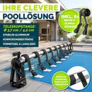 tillvex Pool Aufroller Premium 1,05-6,15 m inkl. Thermometer & B�nder | Aufrollsystem f�r Solarplane | Mobile Aufrollvorrichtung f�r Poolplane & Abdeckung | witterungsbest�ndiges Material