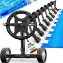 tillvex Pool Aufroller Premium 3-5,70 m mit Vollgummireifen inkl. Thermometer & B�nder| Aufrollsystem f�r Solarfolie | Aufrollvorrichtung f�r Poolplane & Abdeckung | witterungsbest�ndiges Material