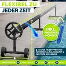 tillvex Pool Aufroller Premium 3-5,70 m mit Vollgummireifen inkl. Thermometer & B�nder| Aufrollsystem f�r Solarfolie | Aufrollvorrichtung f�r Poolplane & Abdeckung | witterungsbest�ndiges Material