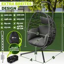 tillvex� H�ngesessel mit Gestell Outdoor & wetterfester Abdeckung inkl. Befestigung | H�ngekorb klappbar bis 150 kg | H�ngesitz aus Rattan | H�ngestuhl f�r Indoor Garten Balkon Terrasse