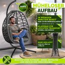 tillvex� H�ngesessel mit Gestell Outdoor & wetterfester Abdeckung inkl. Befestigung | H�ngekorb klappbar bis 150 kg | H�ngesitz aus Rattan | H�ngestuhl f�r Indoor Garten Balkon Terrasse