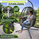 tillvex� H�ngesessel mit Gestell Outdoor & wetterfester Abdeckung inkl. Befestigung | H�ngekorb klappbar bis 150 kg | H�ngesitz aus Rattan | H�ngestuhl f�r Indoor Garten Balkon Terrasse