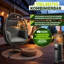 tillvex� H�ngesessel mit Gestell Outdoor & wetterfester Abdeckung inkl. Befestigung | H�ngekorb klappbar bis 150 kg | H�ngesitz aus Rattan | H�ngestuhl f�r Indoor Garten Balkon Terrasse