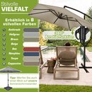 tillvex� Alu Sonnenschirm Rechteckig � 330 cm Taupe + Abdeckung mit Kurbel | Ampelschirm Eckig mit St�nder & Windschutz | Gartenschirm UV-Schutz Aluminium | Kurbelschirm Marktschirm wasserdicht 360� drehbar
